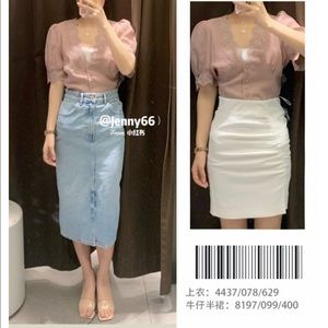 [SOLD]NEW ZARA croped lace blouse size S